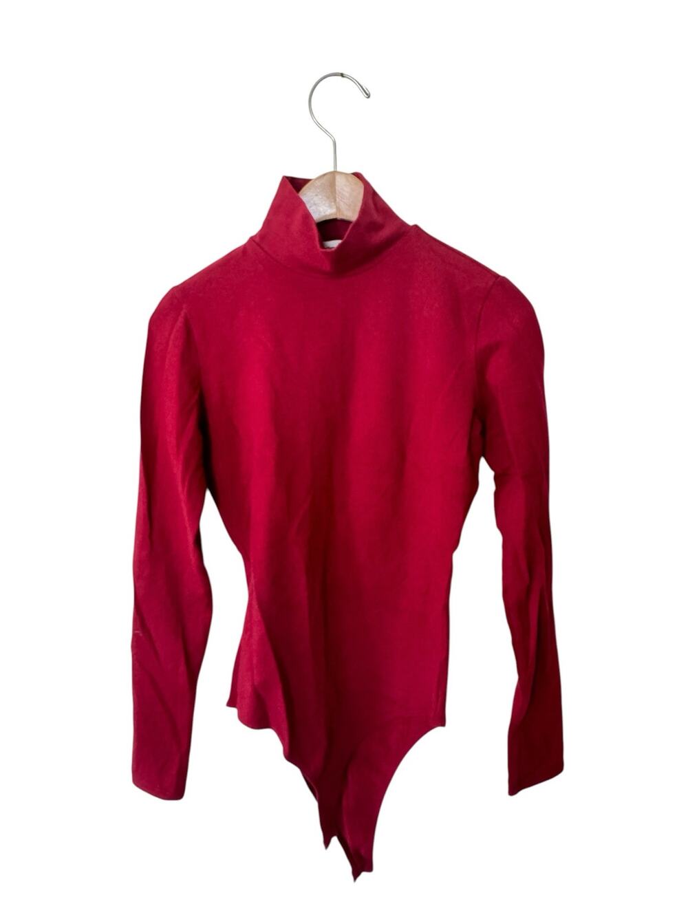 REFORMATION Turtleneck Long Sleeve Bodysuit Brick Red Size XS